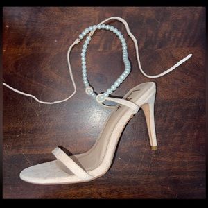 Lulus heels with pearl strap size 11